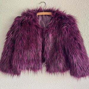 Vegan purple fur coat